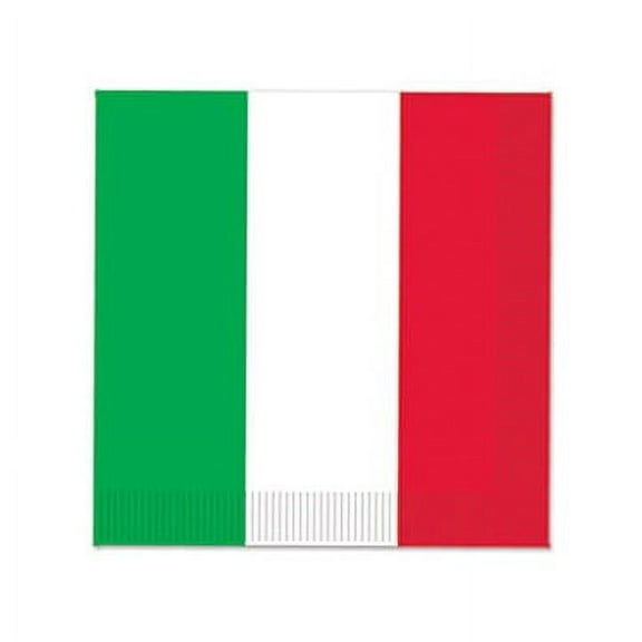 Party Central Club Pack of 192 Red and Green Fiesta Beverage Disposable Party Napkins