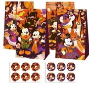 12 PCS Mickey Kraft Paper Goodie Bag Small Gift Bags for Mickey Party Supplies,Kids Birthday Game Party Kraft Paper Goodie Gift Bag Decorations