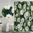 thumbnail image 5 of Spring Daisy Shower Curtain, Waterproof Shower Curtains for Bathroom, Country Flowers Green Leaves Rustic Botanical Washable Fabric Bathtub Curtain Set Bath Decor with 12 Hooks Extra Long 72"x96", 5 of 8