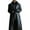 Black, variant on Mens Trench Coat Black Trench Coat Men Long Cardigan Button Solid Color Leather Windbreaker Long Sleeve Coat Leather Trench Coat Men