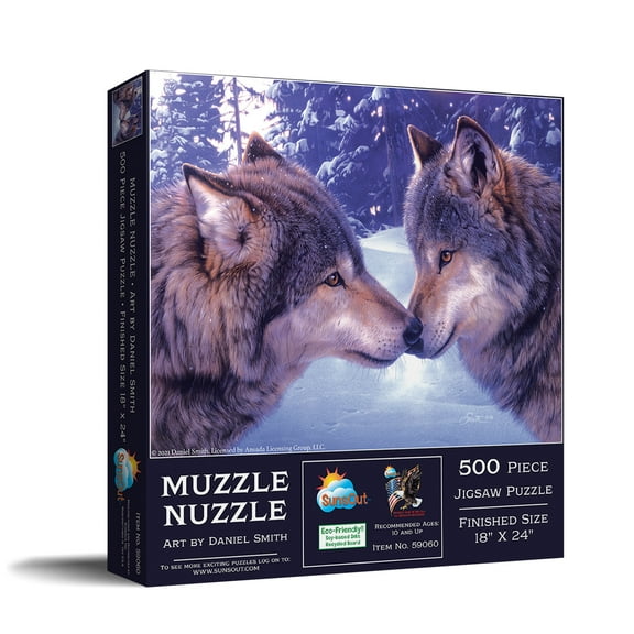 SUNSOUT INC - Muzzle Nuzzle - 500 pc Jigsaw Puzzle by Artist: Daniel Smith - Finished Size 18" x 24" - MPN# 59060