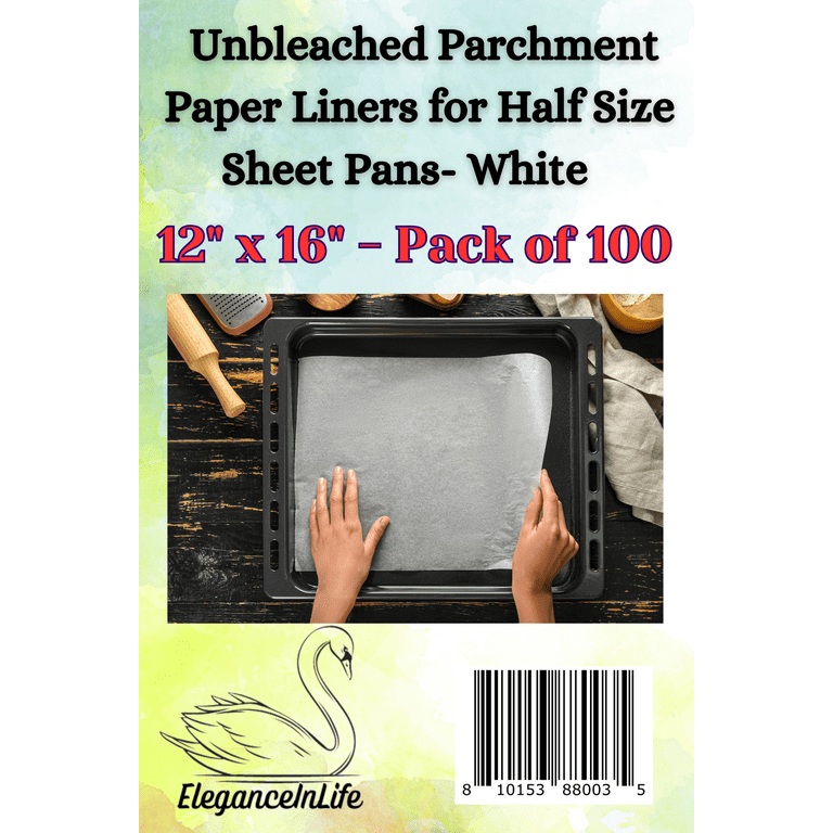(1000-Pack) 12 x 16 Half Size Coated Parchment Paper Sheet Pan Liner Sheets