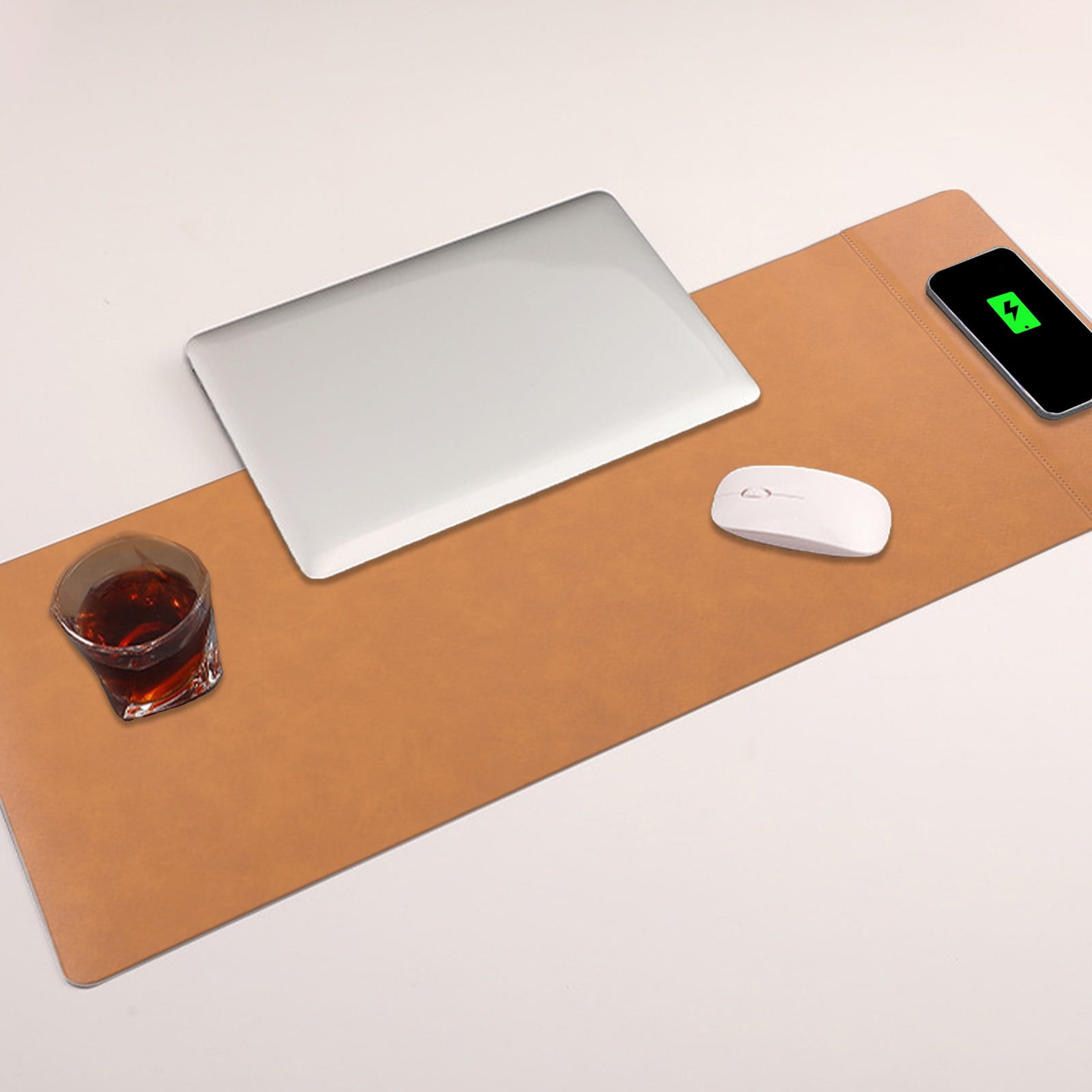 Usloyux Under $5 15W Fast Charging Mouse Pad, Multifunction Wireless Charging Stand, Office Computer Folding Desk Mat, Phone Charger Pad for Work Gaming