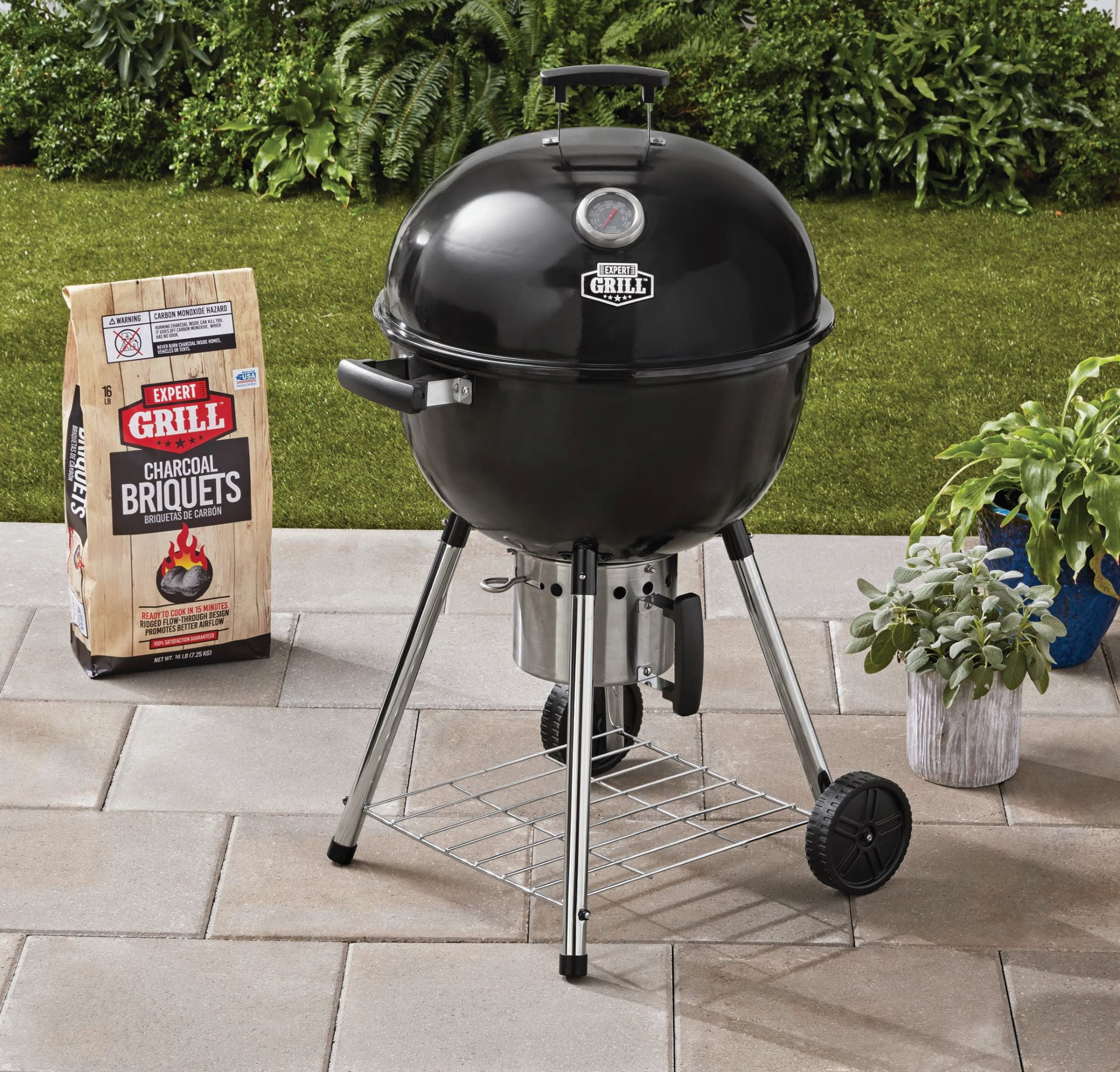 Expert Grill 22" Superior Kettle Charcoal Grill BrickSeek