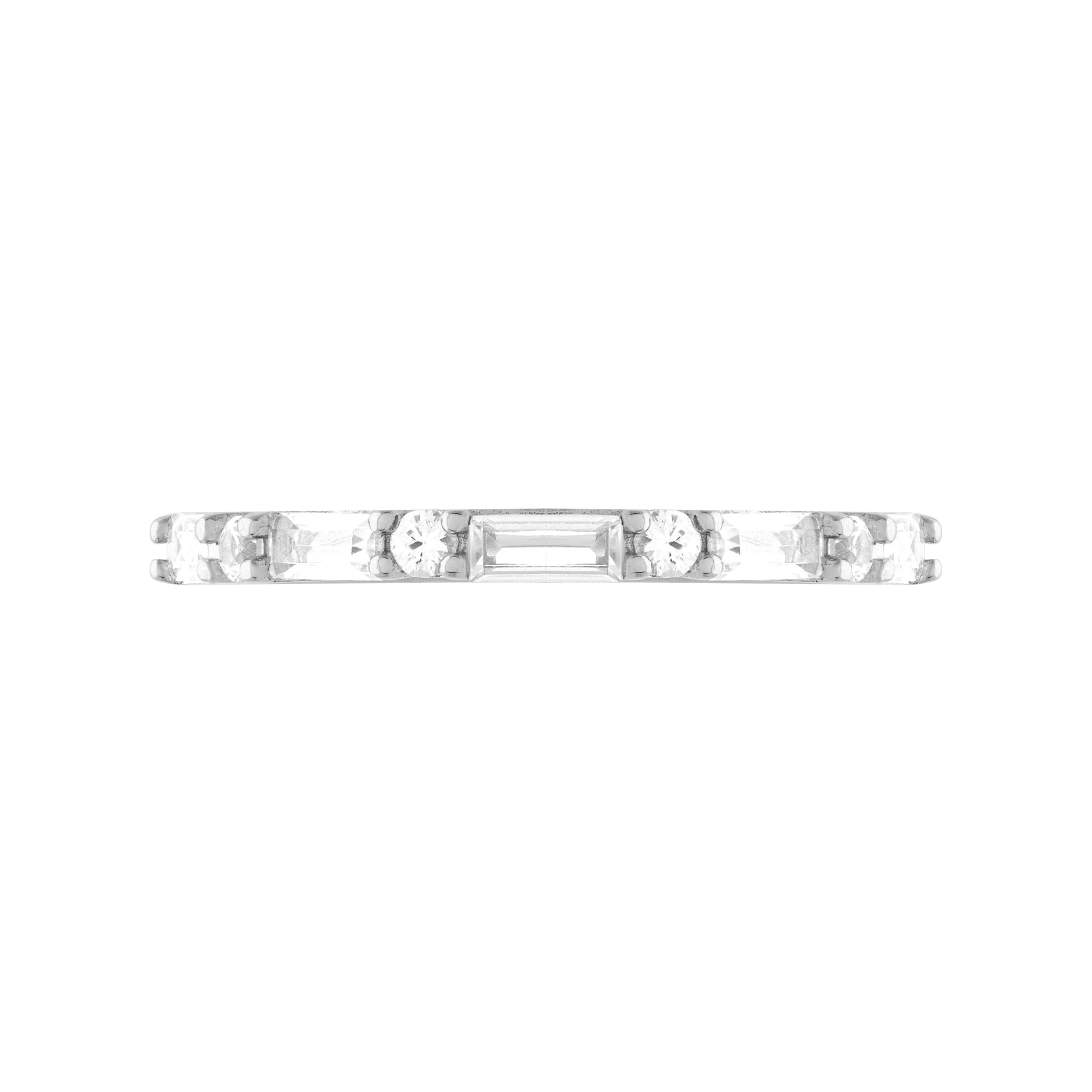 Keepsake 5/8 Carat TGW Created White Sapphire "Isla Gem" Women's Band in Sterling Silver