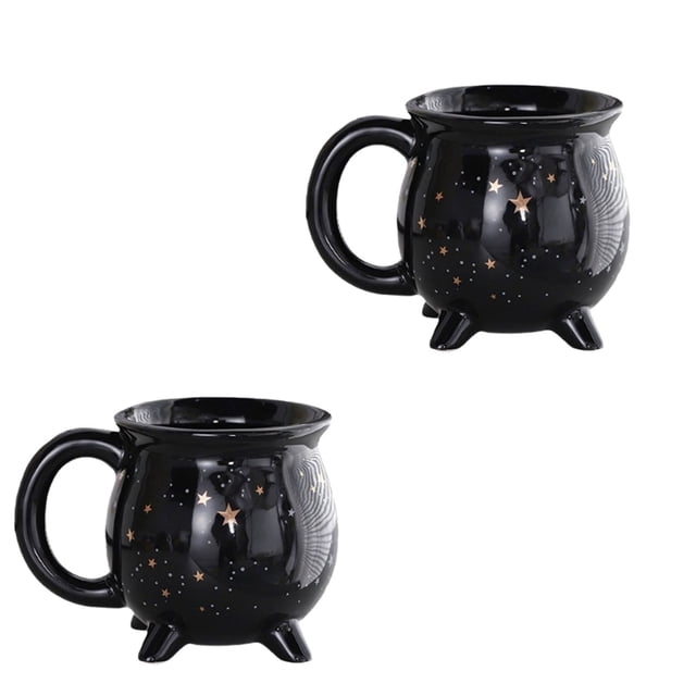 Halloween Coffee Mug Ceramic Star Witch Design with Spacious 12 oz Capacity for Hot or Cold Beverages