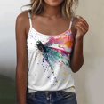thumbnail image 2 of Samlisa Womens Spaghetti Strap Camisole Tops Trendy Tie Dye Printed Tank Tops Summer Sleeveless Crew Neck Cami Tops Tshirts White XL, 2 of 4