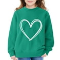 thumbnail image 4 of Abcomgle Girls Valentines Day Sweatshirt 7-8 Funny Love Heart Girls Pullover Sweatshirt Crewneck Long Sleeve Shirt for Teen Girls Trendy Holiday Clothes for Tween Girls,Green,7-8Years, 4 of 6