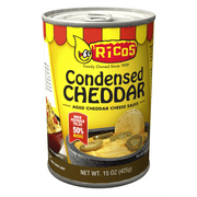 (4 pack) Ricos Condensed Aged Cheddar Cheese Sauce, 15 oz Can, Shelf-Stable