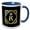 Blue/White, variant on 3drose, Letter R- Image of Monogram with Crown and Blue Star- Not Metal Foil, 11oz Mug
