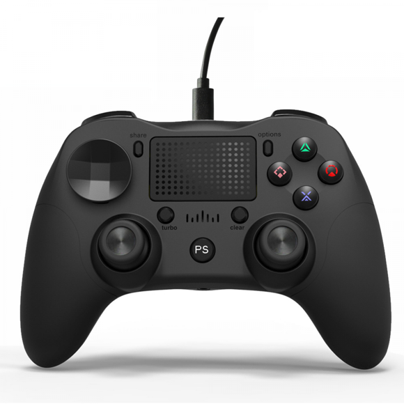 USB Kablolu Gamepad Oyun Denetleyicisi Dokunmatik Yüzeyli Ergonomik Oyun Kolu Çift Joystick Ayrılabilir USB Kablosu Siyah
