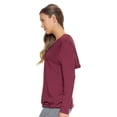 thumbnail image 2 of Expert Brand USA-Made Women's MoCA Cotton Blend V-Neck Cinch Hoodie, Maroon, Large, 2 of 8