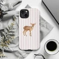 thumbnail image 6 of Cute Bambi Deer iPhone Case, Pink Striped Pastel Aesthetic Animal Phone Cover, Soft Woodland Kawaii Design for iPhone 16 15 14 13 12 11 Pro Max Plus Mini, 6 of 6