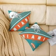 thumbnail image 2 of Set of 2 Sports Throw Pillow Covers 20x20 Inch, Football Pillow Covers, Orange Teal Rugby Cushion Covers, American Football Reversible Decorative Square Pillow Cases, 2 of 5