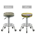 thumbnail image 6 of Picia Flowers And Butterflies pattern Round Stool Covers Comfy Seat Covers Stretch Removable WashableChair Slipcover Round Bar Chair Cushion Cover-12 inch, 6 of 7