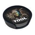 thumbnail image 2 of Tool Band Rock Round Coaster Set Of 6 Tabletop Protection Mats Leather Drink Cup Coasters Kitchen Coffee Decor, 2 of 8
