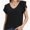 Black, variant on Summer Tops for Women Ruff Sleeve Business Casual Dressy Ladies Blouses V-Neck Shirt Loose Fit Tee