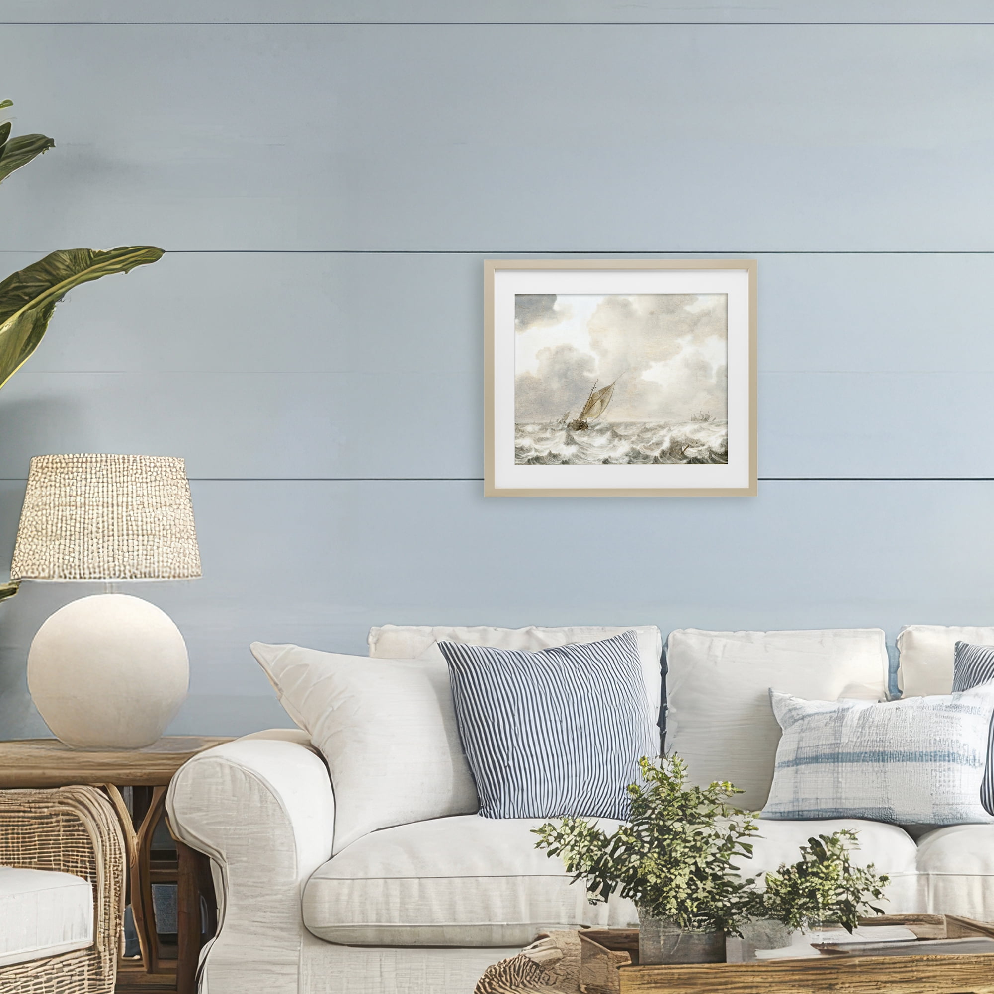 Stupell Industries Vintage Stormy Seas Birch Framed Print Under Glass, design by Leah Straatsma