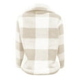 thumbnail image 4 of Patlollav Womens 2022 Fall/Winter Double Sided Plush Plaid Jacket Plus Size White L, 4 of 6