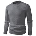 thumbnail image 5 of Smsaxvxz Men's Knit Sweater Slim Fit Crew Neck Long Sleeve Lightweight Pullover Tops Casual Fall Winter Clothing 2026 Dark Gray L, 5 of 6