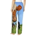 thumbnail image 3 of Disketp Cow On Pasture Print Women'S Comfy Pajama Pants Casual Drawstring Palazzo Lounge Wide Leg Pants, 3 of 9