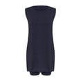 thumbnail image 7 of ZAZYULZ Women's Knitted Sweater Loose Oversized Split Sleeveless Vest Casual Set(Navy Blue,L), 7 of 7