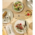 thumbnail image 3 of Ceramic Dinnerware Sets for 4, 12 Pieces Porcelain Lightweight Plates and Bowls Sets, Scratch Resistant Dish Set, Oven & Microwave & Dishwasher Safe, Beige, 3 of 7