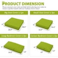 thumbnail image 2 of Snubbull 9 Pcs Outdoor Patio Cushion Covers with 4 Size, Waterproof & Zippered, Grass Green, 2 of 7