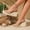 Khaki, variant on Women's Solid Color -Lined Closed-Toe Wedge Heel Knit Sandals with Ankle Strap Soft, Warm, Non-, Comfortable, Lightweight Casual Summer Walking Shoes Khaki 39