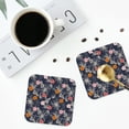 thumbnail image 5 of Pofeuu Hawaiian Style Print Leather Coasters Set of 6, Round Cups Mugs Mat Pad for Home Kitchen Heat Resistant Drink Coasters,Square, 5 of 7