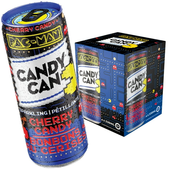 Candy Can Pac-Man Cherry Candy Sparkling Drink 330ml / 4pk Sleek Cans