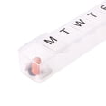 thumbnail image 2 of Unique Bargains Lightweight 7 Compartment Single Row Pill Case Clear, 2 of 6