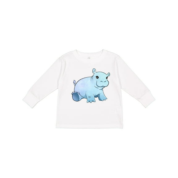 Inktastic Cute Baby Hippo Boys or Girls Long Sleeve Toddler T-Shirt