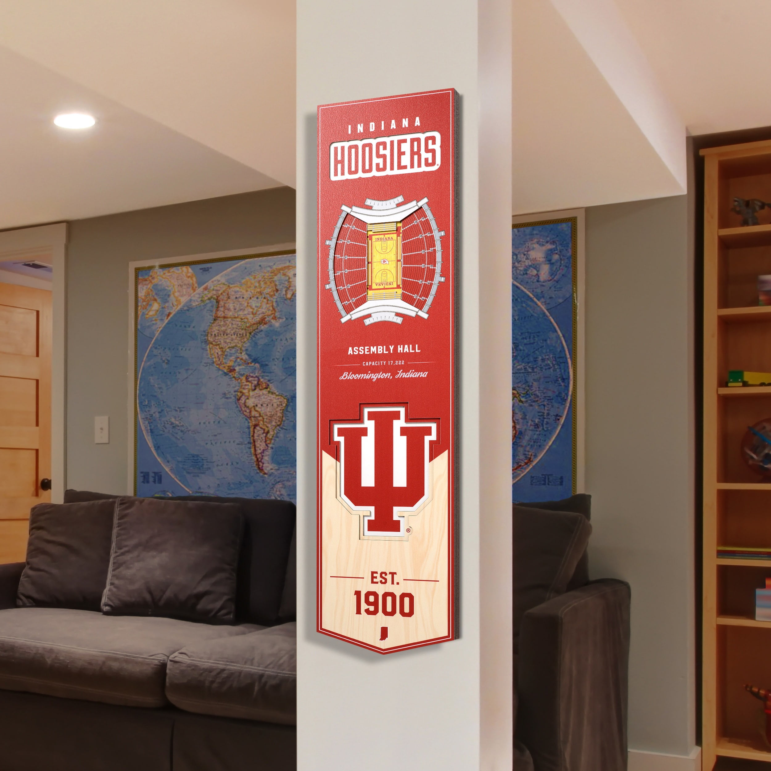 Indiana Hoosiers 8'' x 32'' 3D StadiumView Banner
