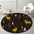 thumbnail image 2 of FREEAM Kids Round Nursery Area Rug 5 ft Christmas Firs Snowflakes Deer Non Slip Play Mats for Kids Boys Girls Playing Room Living Room, 2 of 6