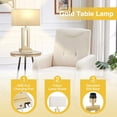 thumbnail image 4 of Bedroom Table Lamps Set of 2 - Beige Gold Touch Bedside Lamps with USB C+A, 3 Way Dimmable Gold Lamp for Nightstand, Modern Night Stands Lamps for Living Room, 4 of 15