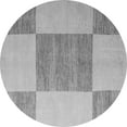 thumbnail image 1 of Ahgly Company Indoor Round Checkered Gray Modern Area Rugs, 3' Round, 1 of 4
