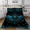 thumbnail image 1 of Erosebridal Boho Moth Coverlet Set King, Gothic Skull Bedding Set, Halloween Room Decor, 3pcs, 1 of 5