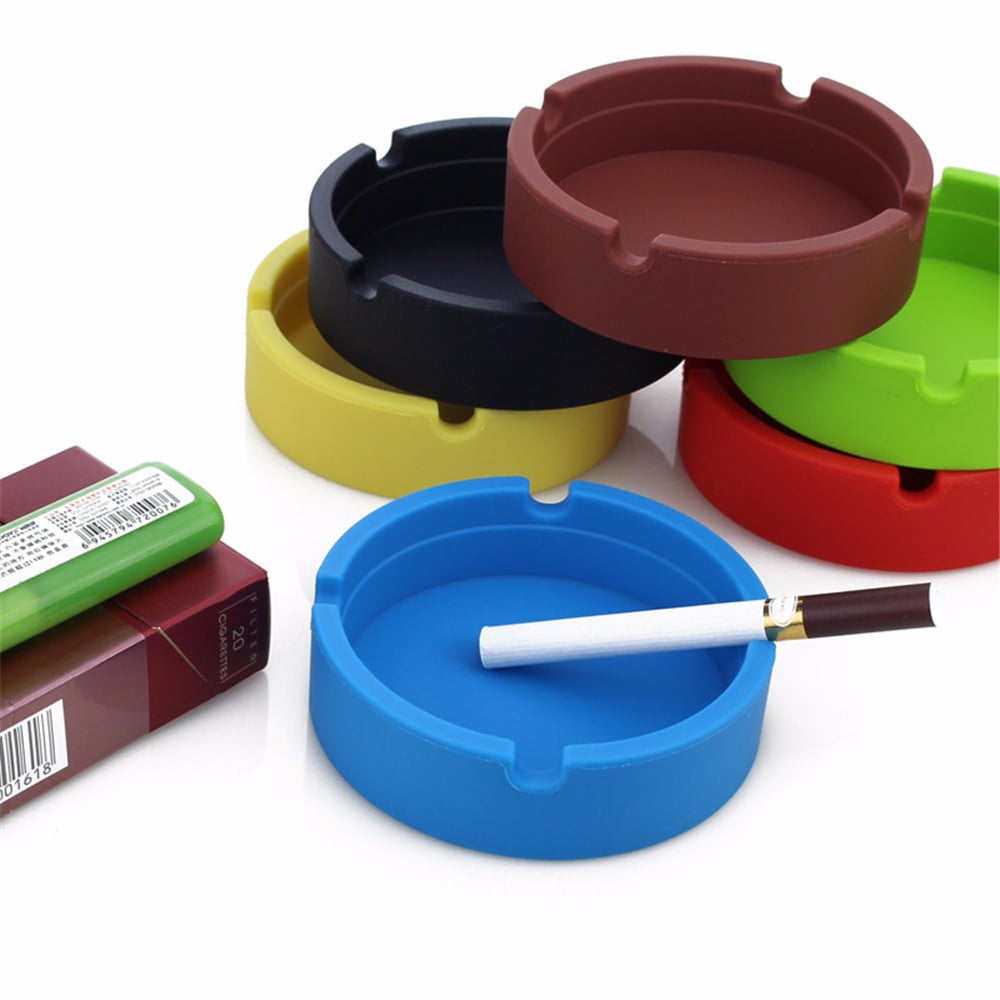 Silicone Round Ashtray Eco-Friendly Colorful Heat-resistant Round Hot 