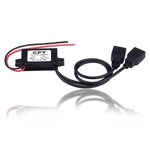 Convertidor DC Keenso Impermeable Negro Adaptador Cargador USB Dual