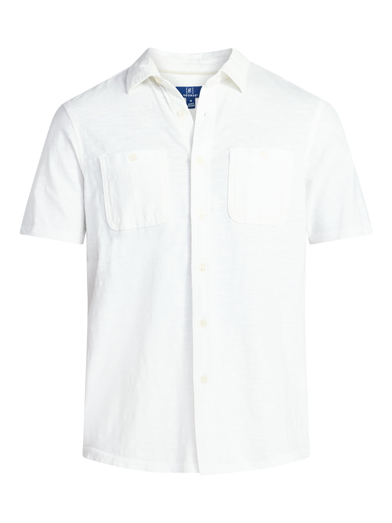 George Men's and Big Men's Knit Button-up Shirt with Short Sleeves, Sizes S-5XL