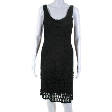 

Etoile Evening Collection New Scoop Neck Netting Look Tank Dress Black Size M
