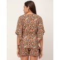 thumbnail image 4 of Moomaya Sleepwear, Printed Kaftan With Shorts Set, Rayon Nightwear 2 Pc Loungewear, 4 of 9