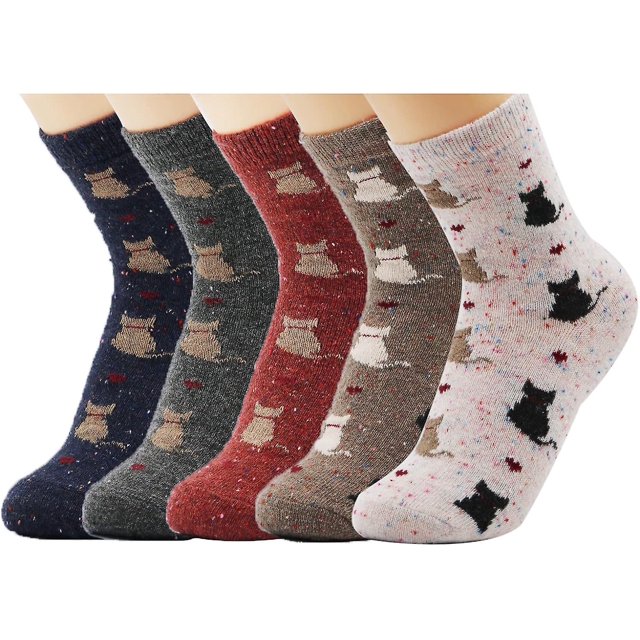 Calcetines térmicos Cálidos YONGSHENG 5 pares para mujer de senderismo transpirables Talla única