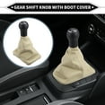 thumbnail image 2 of 1 Set Gear Shifter Knob with Cover Compatible for VW Beetle 1998-2009 Faux Leather Black Beige 5 Speed, 2 of 6