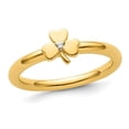 thumbnail image 1 of Yellow Plated Sterling Silver Clover Ring with Accent Diamond, 1 of 4