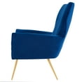 thumbnail image 5 of Armchair Accent Tufted Chair, Blue Navy, Velvet, Modern Contemporary, Mid Century Living Hotel Lounge Cafe Lobby, 5 of 8