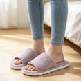thumbnail image 6 of CHICVOMEY Slippers for Women Cozy Soft Lightweight Slip-On House Slippers Linen Cotton House Shoes with Memory Foam for Bedroom Indoor Slippers, 6 of 9