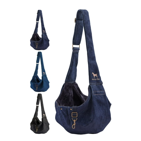 Mochila portabebés NOAH & PAW Denim para perros pequeños de 1,5 a 4,5 kg