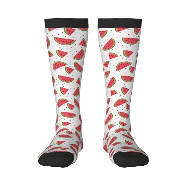 Balery Hand Drawn Watermelon Calcetines novedosos Calcetines deportivos Calcetines hasta la rodilla Calcetines de algodón Calcetines originales y geniales
